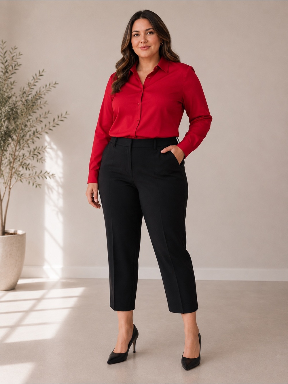 Express Editor Black Ankle Dress Pants Size 12S Career Chic Stretch Trousers‎